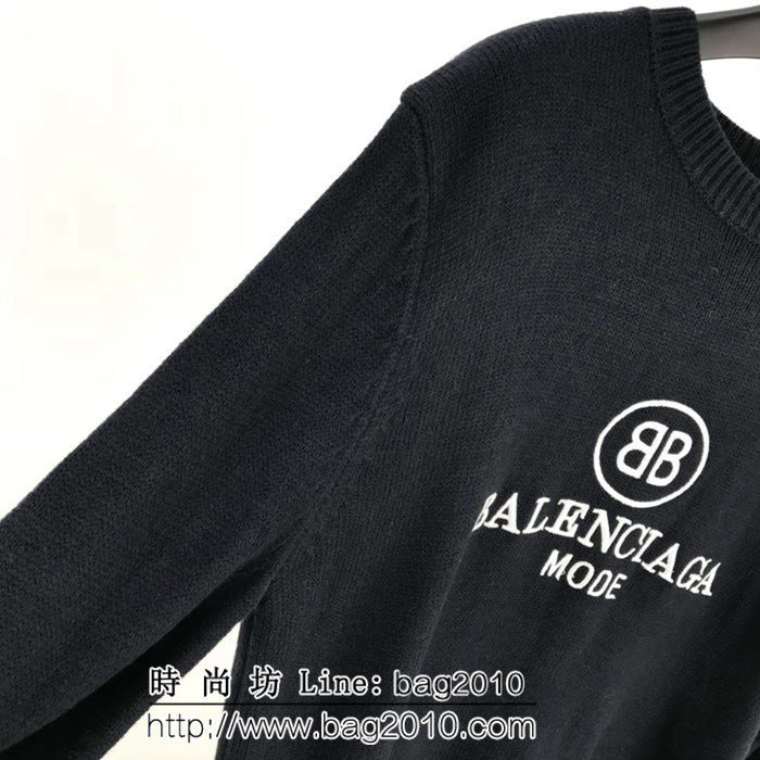 Balenciaga巴黎世家 18ss秋冬 雙B刺繡字母針織毛衣 深藍色/灰色兩色入 情侶款 ydi2002